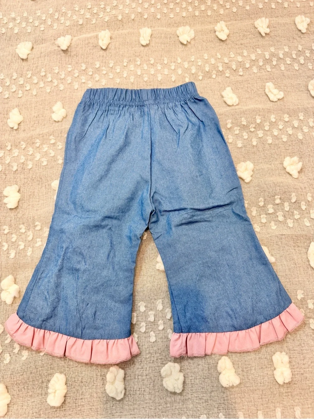 Boutique Coquette Toddler Outfit Set Gingham Pineapple Denim Ruffle NWT D65